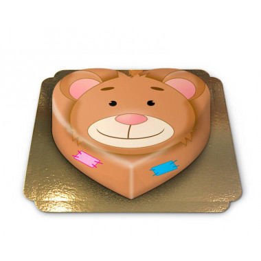 Gâteau ourson en forme de coeur
