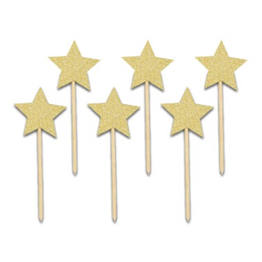 Cake topper étoiles (6 pièces)