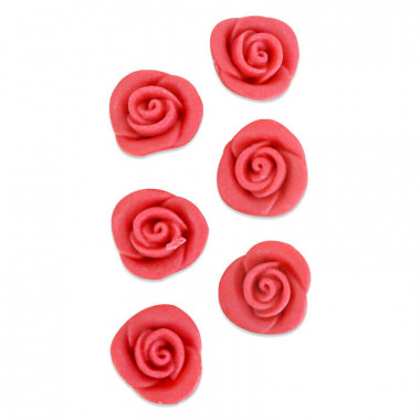 Roses rouges pâte d'amande (6 pièces)