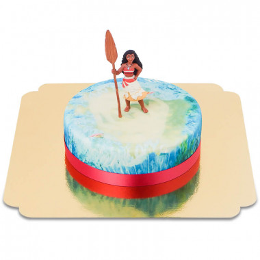 Gâteau figurine Vaiana sur fond marin