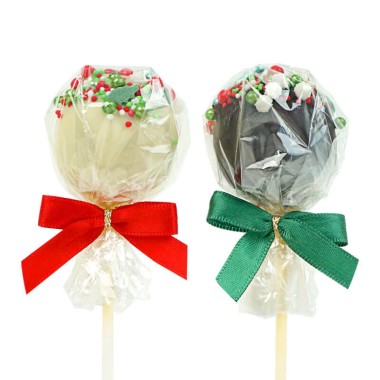 Cake-Pops de Noël avec vermicelles rouges et verts (12 pièces)