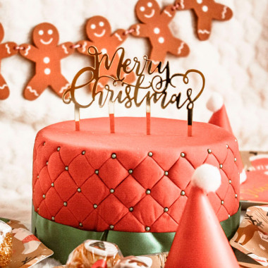 Gâteau de Noël Deluxe - inclus Cake Topper "Merry Christmas"