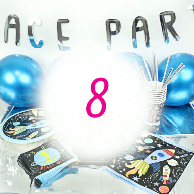 Kit de décorations "Espace" - 8 personnes (gâteau non inclus)
