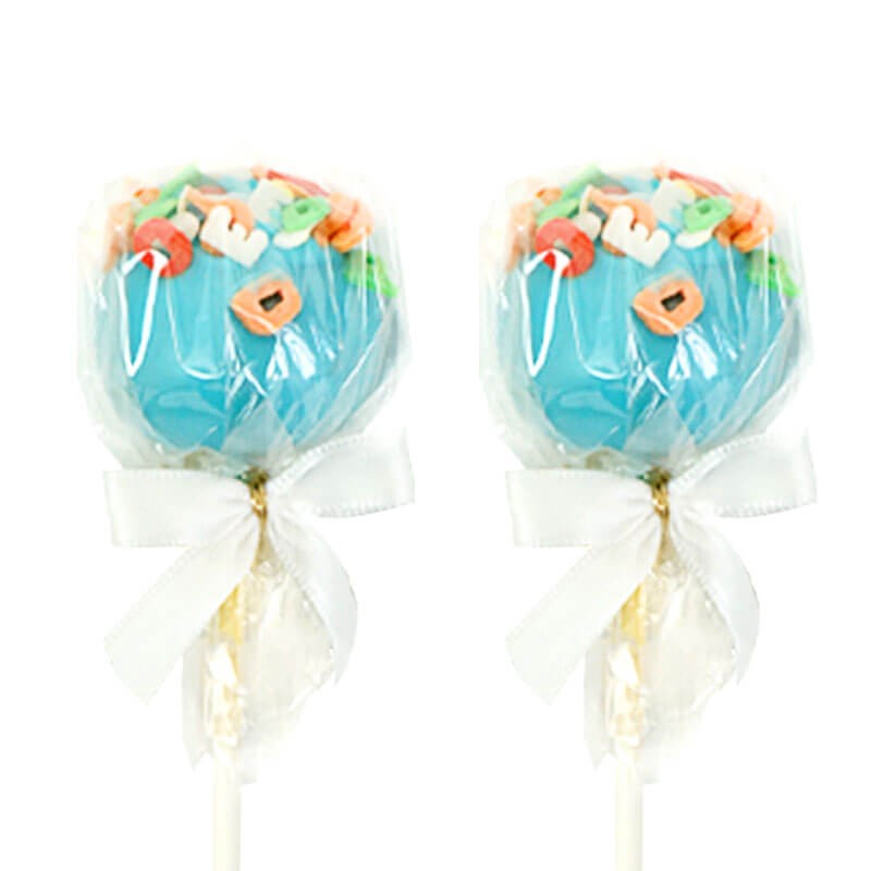 Cake-pops alphabet bleus (12 pièces)
