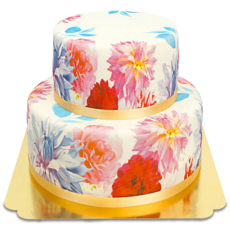 Gâteau à fleurs Deluxe 2 étages 🍰