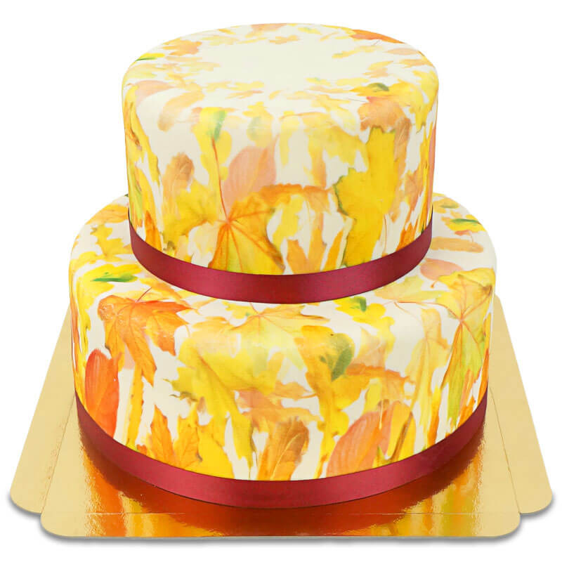 Gâteau Feuilles d'Automne Deluxe 2 étages