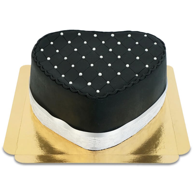 Gâteau cœur de la Saint-Valentin Deluxe noir - Double hauteur