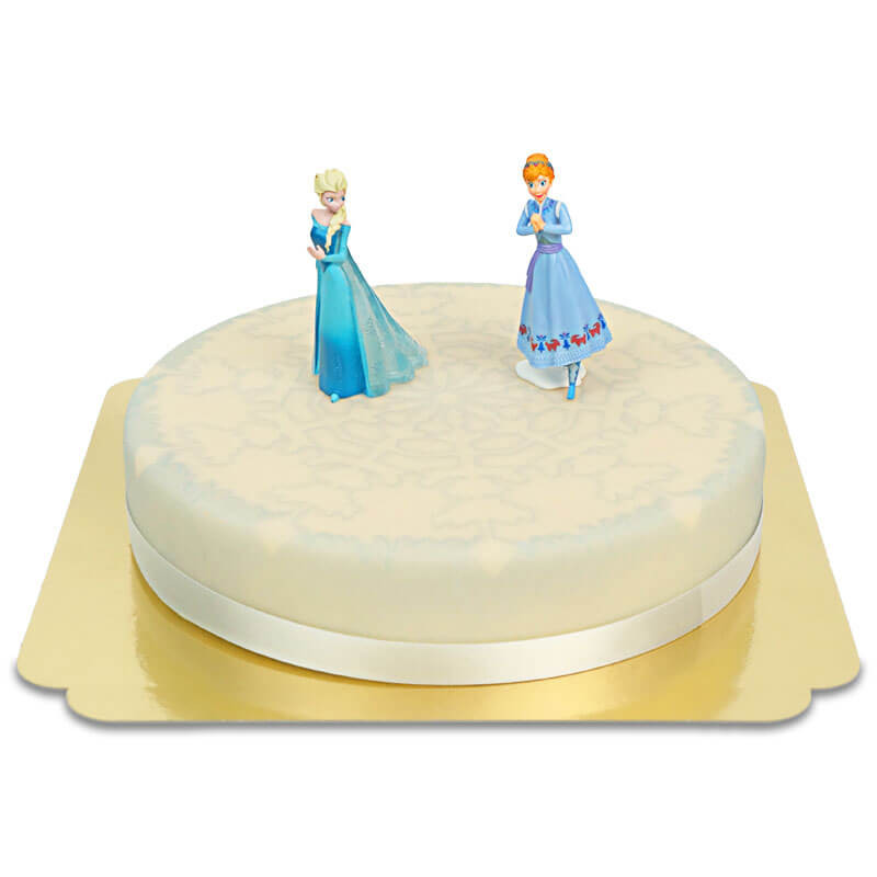 Gâteau figurines Anna & Elsa de la Reine des Neiges 