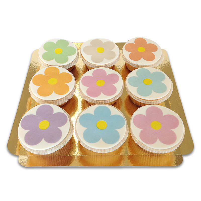 Flower Power Cupcakes, 9 Stück