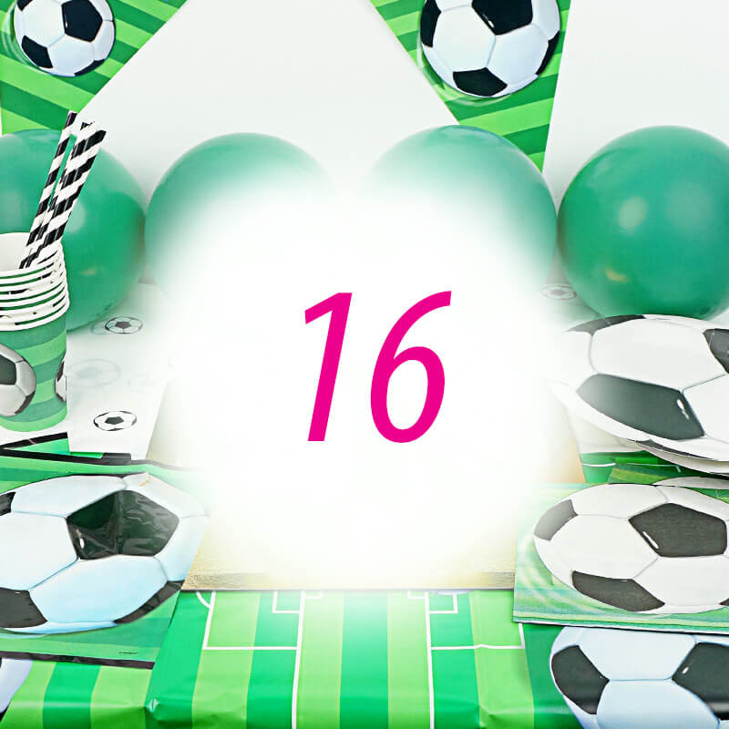 Kit de décoration de Football 16 personnes (gâteau non inclus)