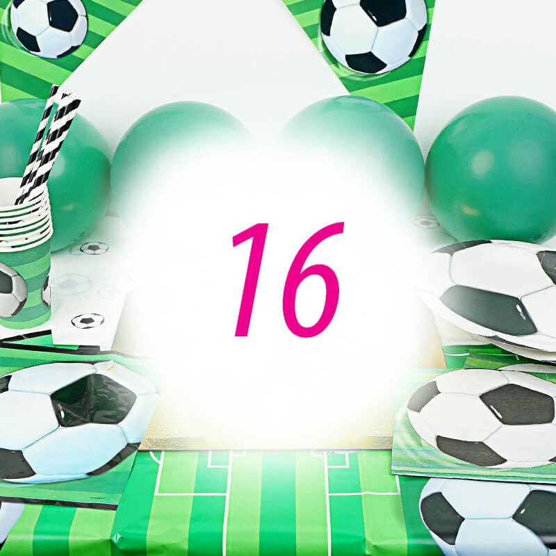 Kit de décoration de Football 16 personnes (gâteau non inclus)