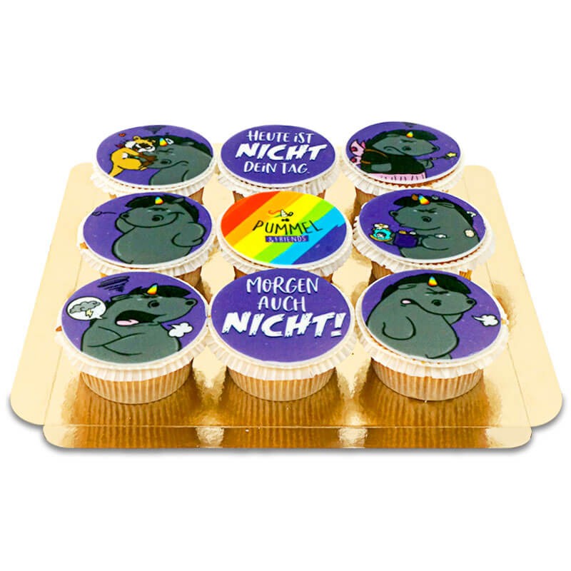 Cupcakes Licorne Chubby Grognon - Chubby Unicorn (9 pièces)