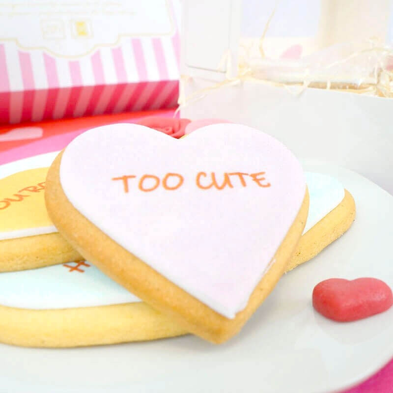 Miam ! Des biscuits: Sac coeur et ses bonbonsde messages doux