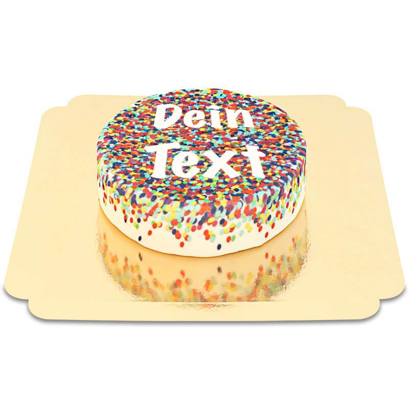 Gâteau confettis avec inscription personnalisée