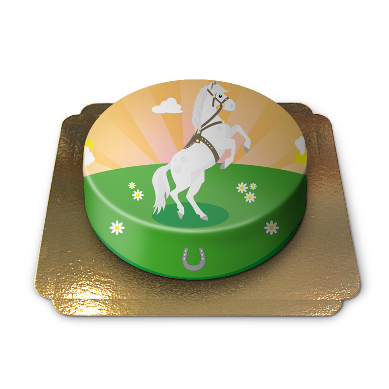 Gâteau anniversaire cheval : bougie + chiffres + figurine