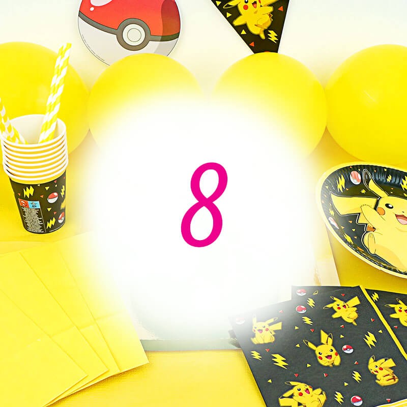 Kit de décorations Pokémon pour 8 personnes (gâteau non inclus)