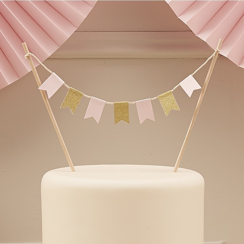 Cake topper Happy Birthday doré