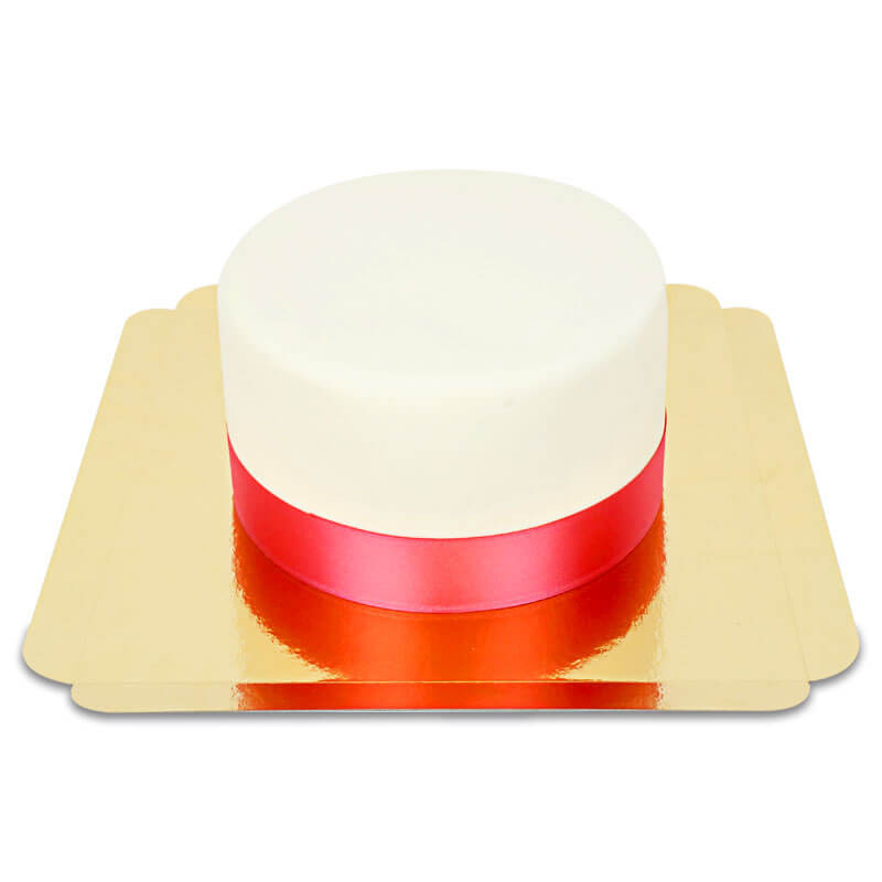 Gâteau Deluxe blanc avec ruban