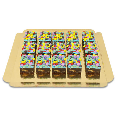 15 Brownies - Décors Dragées au chocolat