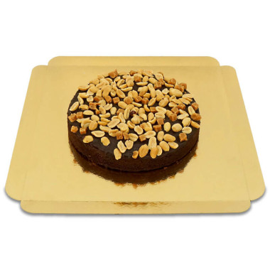 Gâteau Brownie - Décors caramel & cacahuètes