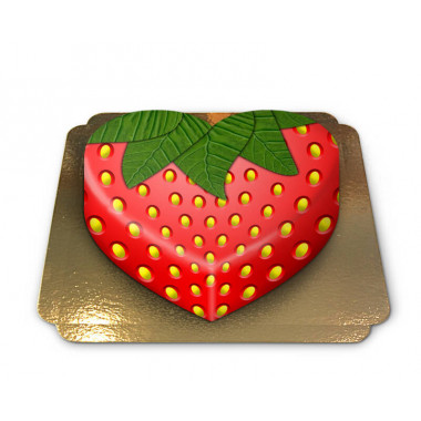Gâteau fraise en forme de coeur