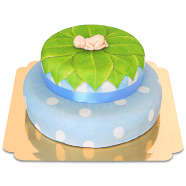 Bébé sur Gâteau à deux étages Bleu