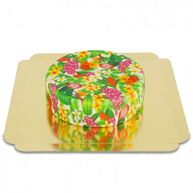 Gâteau de fleurs tropicales vert