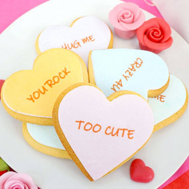 Biscuits coeurs à messages d'amour (12 pièces)