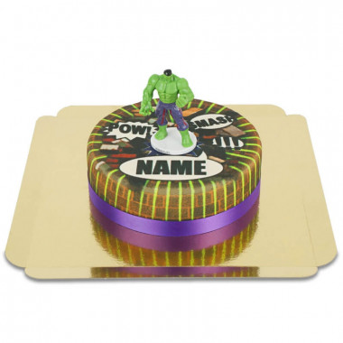 Gâteau Comic avec figurine Hulk
