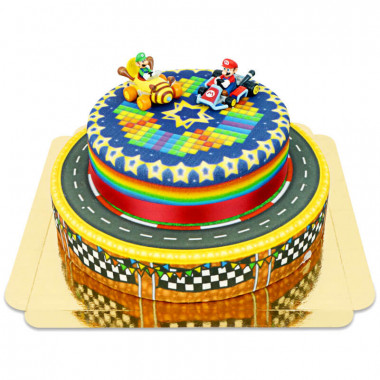 Mario Kart sur gâteau piste de course à 2 étages