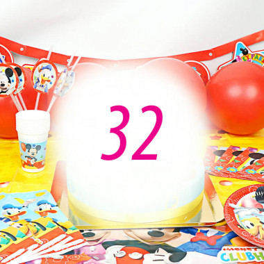 Kit de décoration "Mickey Mouse" (gâteau non inclus)- 32 personnes
