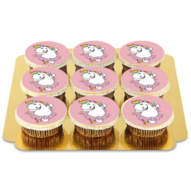 9 Cupcakes Licornes - Rose