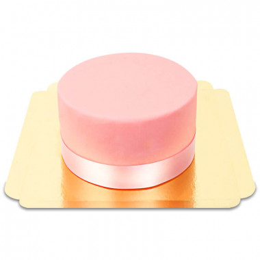 Gâteau Deluxe rose avec ruban