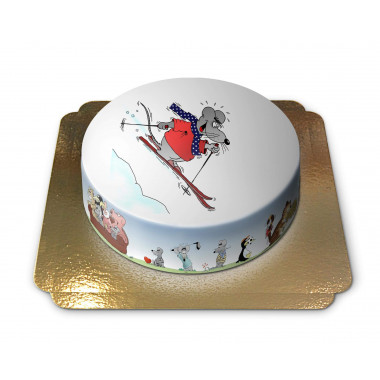 Gâteau Souris sur skis