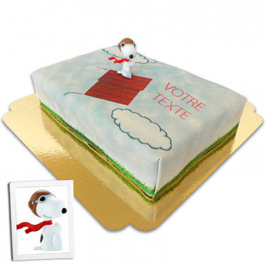 Snoopy sur son gâteau niche-volante