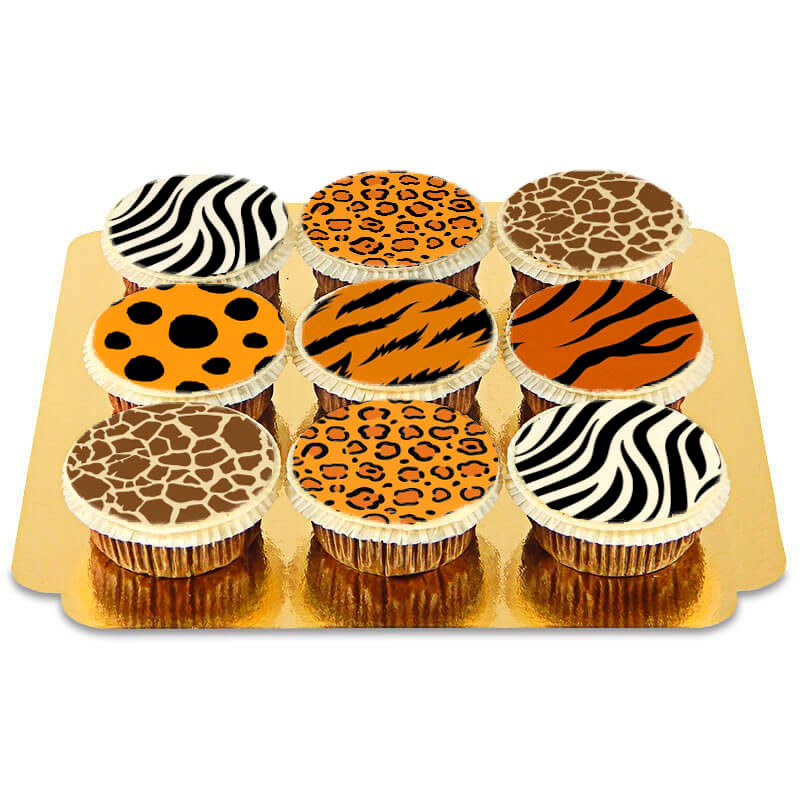 Tiermuster-Cupcakes