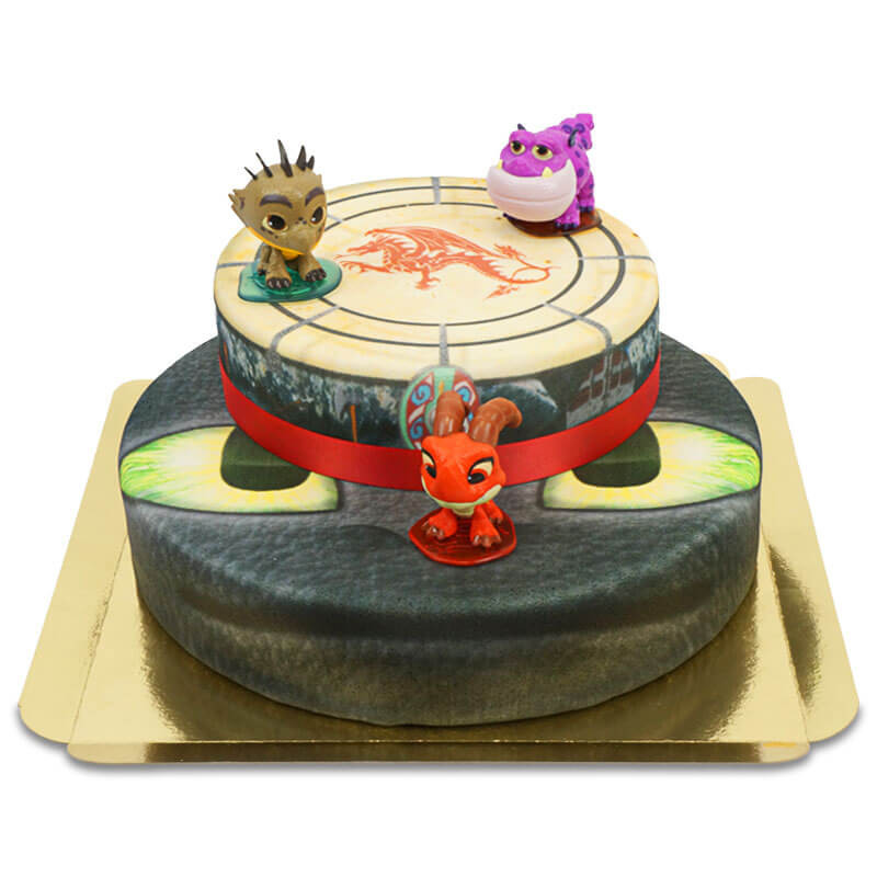 Dragons sur gâteau deux étages