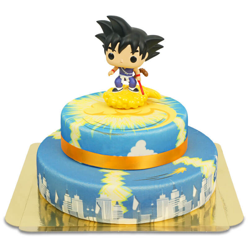 Goku enfant sur son gâteau Kinto-un à 2 étages