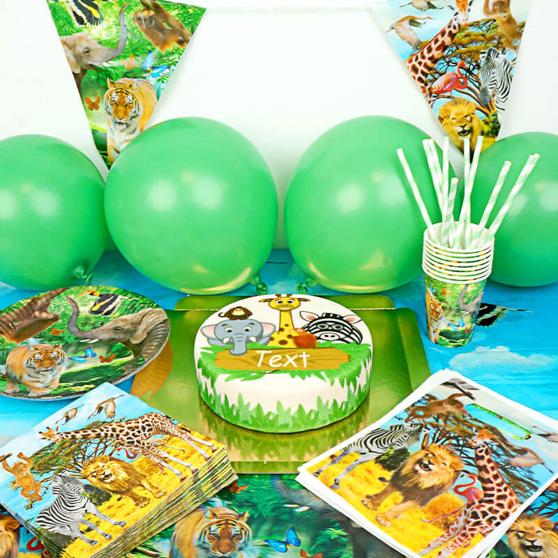 Kit de décorations jungle gâteau inclus 