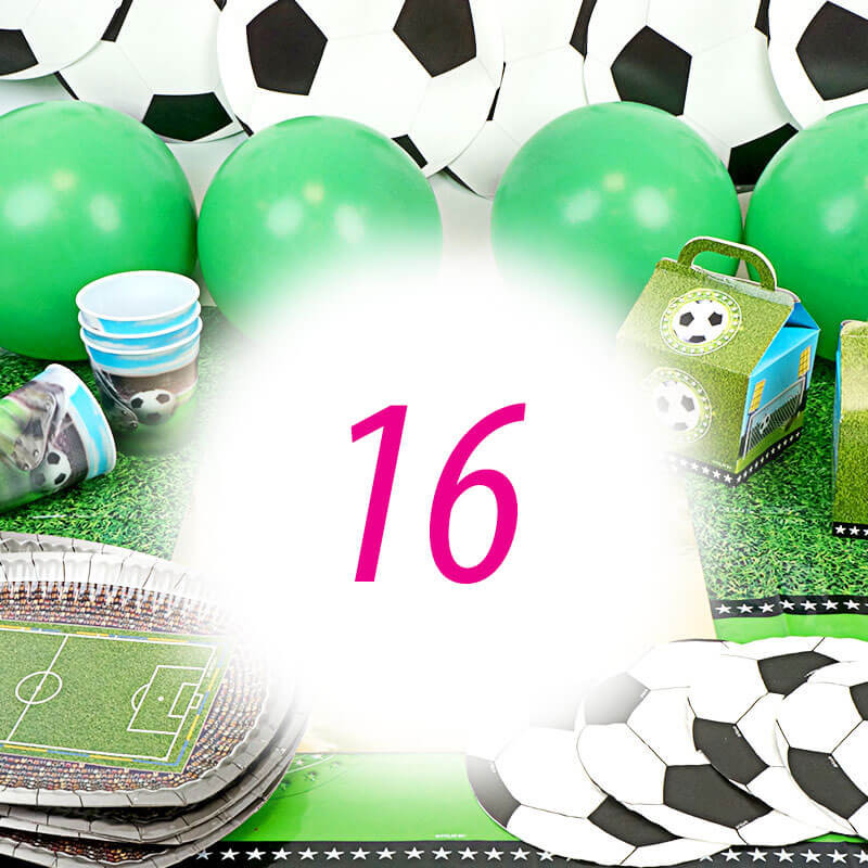 Kit de décoration de Football 16 personnes (gâteau non inclus)