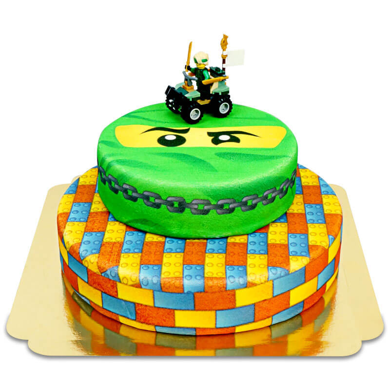 Lego Lloyd vert sur gâteau ninja à deux étages