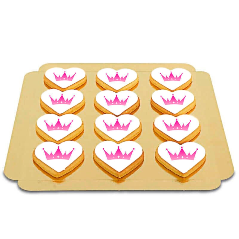 Biscuits coeur avec logo (12 pièces)