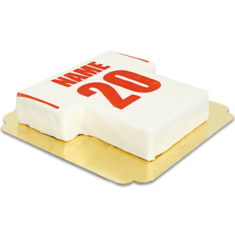 Gâteau maillot de foot blanc et rouge
