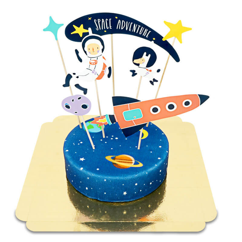 Cake-Topper de l'espace sur gâteau de l'espace